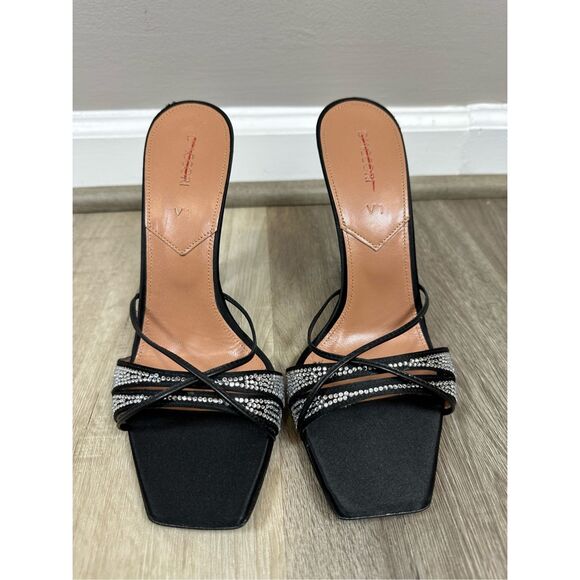 D’ACCORI Lust 100mm Crystal-strap Mules In Schwarz Size 40(10) $895 - Picture 5 of 14